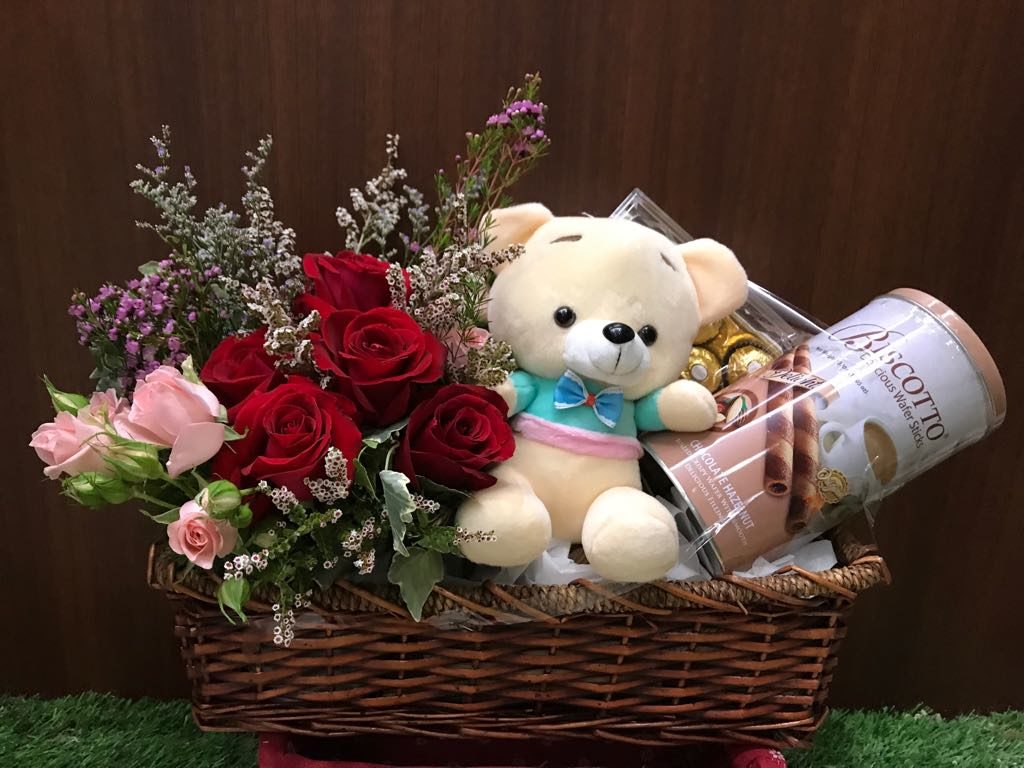 A Hamper of Flower and Chocolate