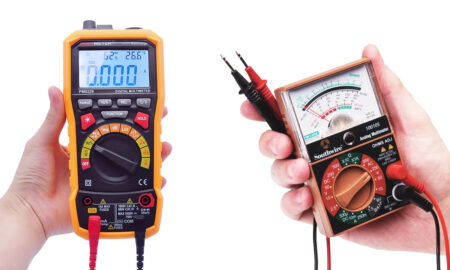analogue multimeter and a digital multimeter